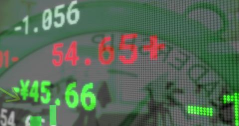 Digital Data Overlapping Clock with Currency Indicators - Download Free Stock Images Pikwizard.com