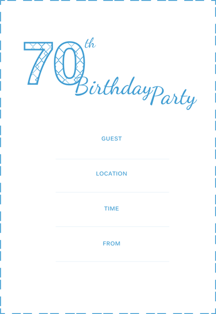 Transparent 70th Birthday Party Invitation with Blue Number Design - Download Free Stock Videos Pikwizard.com