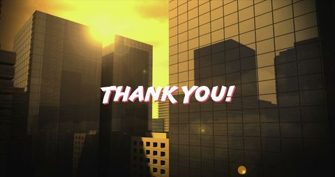Thank You Message on Vibrant Cityscape Background