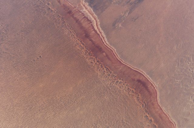 ISS010-E-21297 (25 March 2005) --- North Central China Desert is featured in this image photographed by an Expedition 10 crewmember on the International Space Station.