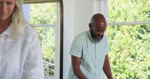 Elderly Individuals Planning Elegant Wedding Celebration at Home