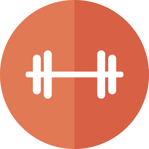 transparent barbell icon on orange circle for gym shape theme - Download Free Stock Videos Pikwizard.com