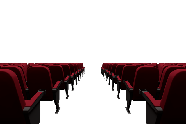 Transparent view of empty red theater chairs in rows - Download Free Stock Videos Pikwizard.com