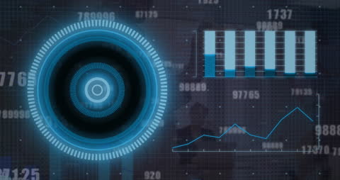 Futuristic Data Interface Animation for Business Analysis