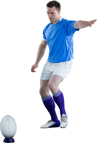 rugby player preparing for precise drop kick on transparent background - Download Free Stock Videos Pikwizard.com