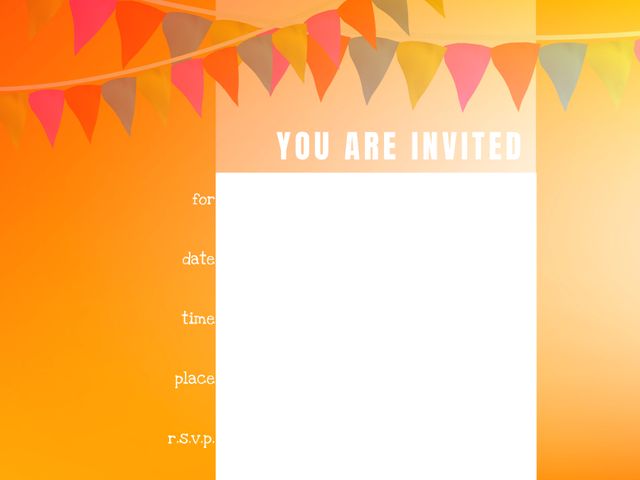 Vibrant Invitation Template with Festive Bunting Flags for Celebrations - Download Free Stock Templates Pikwizard.com