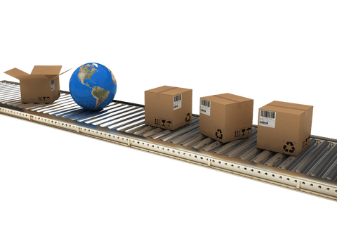 transparent global shipping control concept with conveyor and boxes - Download Free Stock Videos Pikwizard.com