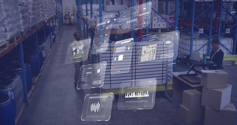 Digital interfaces over warehouse operations in progress