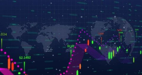 Global Financial Data Interface Analyzing Candlestick Charts