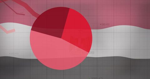 Egyptian Flag with Digital Data Analysis Chart