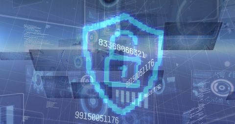 Digital Shield Symbolizing Cybersecurity and Data Protection - Download Free Stock Images Pikwizard.com