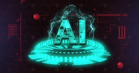 Futuristic ai visualization in hexagonal grid interface