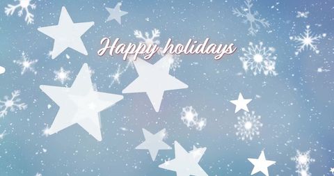 Happy Holidays Festive Snowflakes and Stars Background