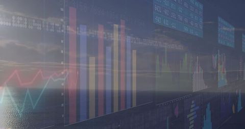 Digital Graph Overlays in Ocean Sunrise Environment for Data Visualization