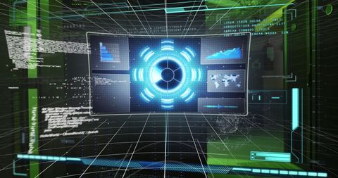 Futuristic Data Processing with Digital HUD Interface - Download Free Stock Images Pikwizard.com