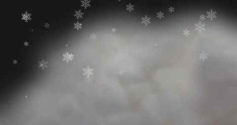 Falling Snowflakes on Gray Cloudy Background for Winter Theme