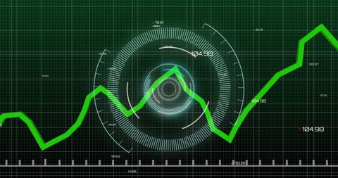 Futuristic Digital Graph with Neon Data Analytics