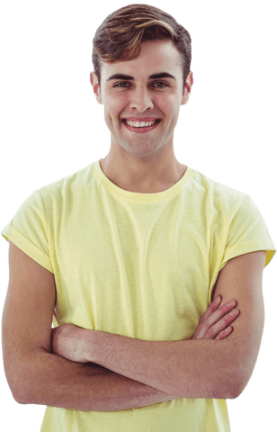 young man smiling crossed arms casual shirt transparent background - Download Free Stock Videos Pikwizard.com