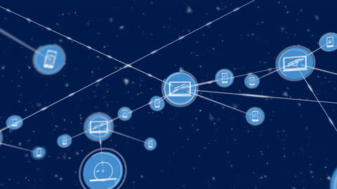 Animated Networking Icons with Snow Overlay