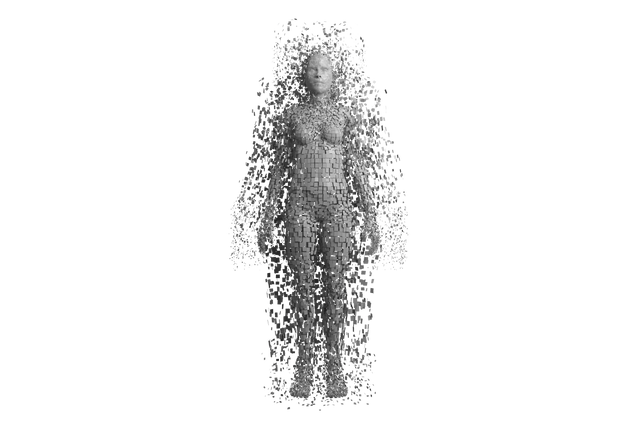 Digital Composite of Transparent Pixelated 3D Woman - Download Free Stock Videos Pikwizard.com