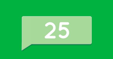 Minimal green chat alert with numerical counter