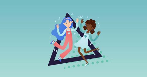 Interactive Illustration of Two Friends Celebrating Friendship - Download Free Stock Images Pikwizard.com