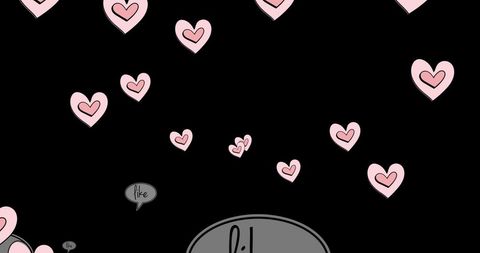 Floating Hearts and Like Icons on Black Background - Download Free Stock Images Pikwizard.com