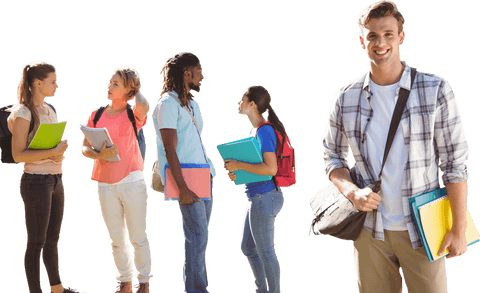 diverse students communicating on sunny campus outdoor - Download Free Stock Videos Pikwizard.com