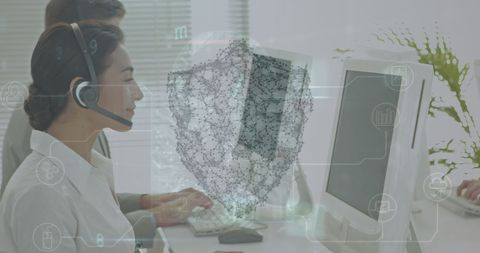 Digital security in business environment with technology overlay