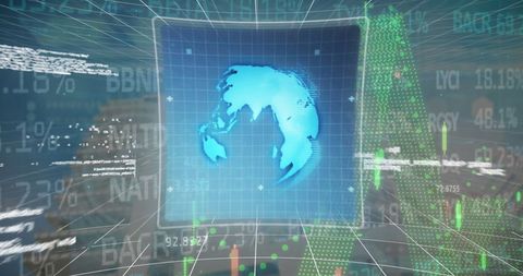 Futuristic Financial Technology with Digital Globe and Data Visualization - Download Free Stock Images Pikwizard.com
