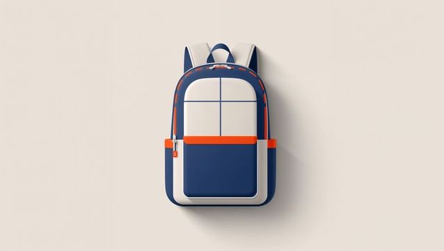 Stylish two-tone backpack with orange zipper accent