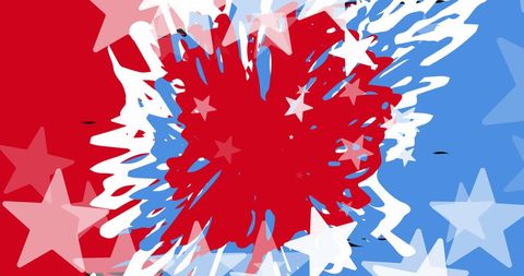 Dynamic Stars and Splashes of the USA Flag Colors