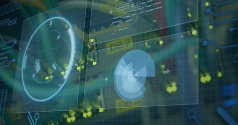 Futuristic Data Processing Interface on Server Background - Download Free Stock Images Pikwizard.com