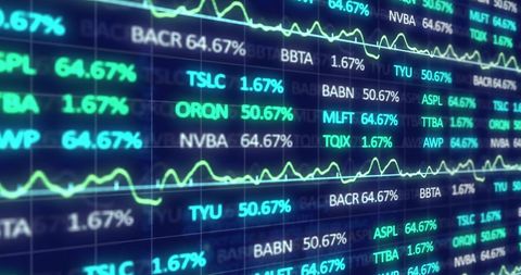 Financial data processing on digital screen visualization