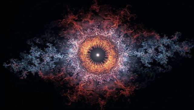 Abstract Fractal Eye with Vibrant Swirls and Cosmic Patterns