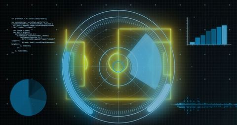 Futuristic Data Interface with Graphs and Radar Visualization - Download Free Stock Images Pikwizard.com