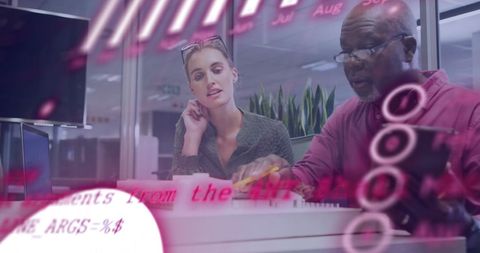 Diverse Professionals Processing Financial Data in Office