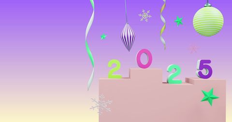 2025 Celebration with Colorful Festive Decorations