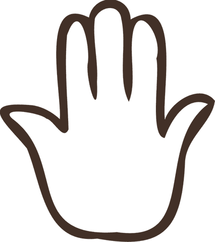 minimalist brown hand outline on transparent background - Download Free Stock Videos Pikwizard.com