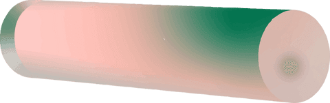 Abstract 3d cylinder with peach-to-green gradient on transparent background