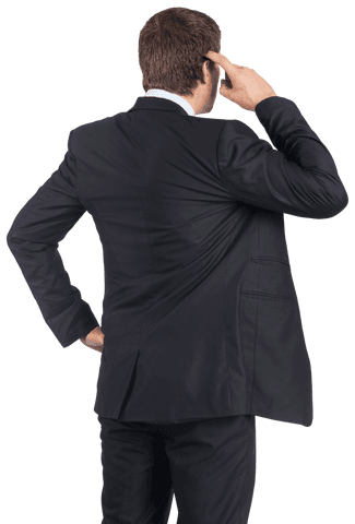 Caucasian Businessman Confused Transparent Background