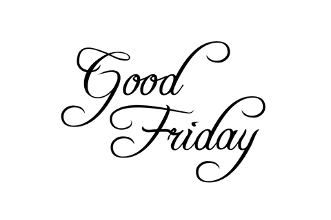 Good friday text design on transparent background