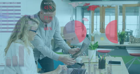 Diverse Team Analyzing Digital Marketing Metrics in Modern Office