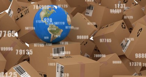 Global Shipping Concept with Changing Numbers and Packages - Download Free Stock Images Pikwizard.com