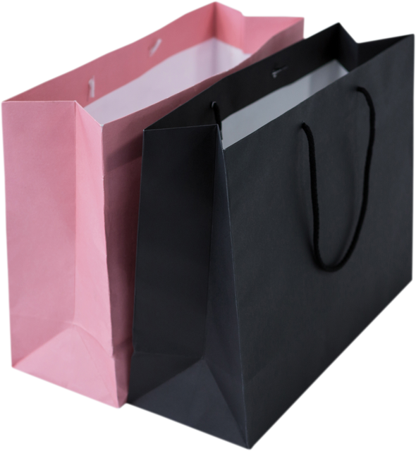 Transparent Pink and Black Paper Shopping Bags for Retail and Gifts - Download Free Stock Videos Pikwizard.com