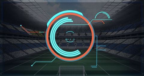 Digital Data Interface Over Soccer Stadium - Download Free Stock Images Pikwizard.com