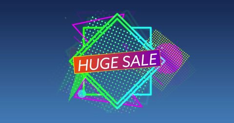 Colorful Abstract Shapes Advertise Huge Sale