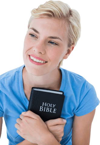 woman holding bible with faith and serene expression, transparent background - Download Free Stock Videos Pikwizard.com