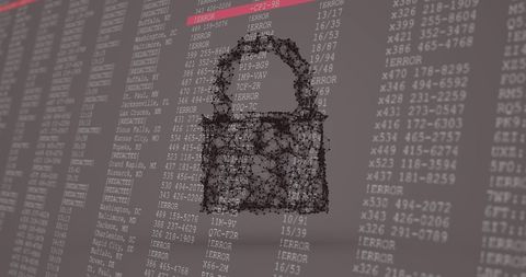 abstract security padlock overlay on code interface - Download Free Stock Images Pikwizard.com