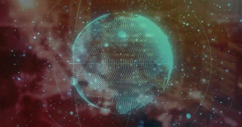 Digital Global Network Displaying Futuristic Connectivity